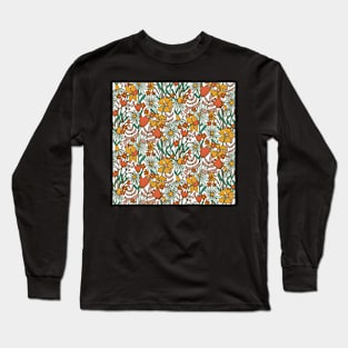 Janine-retro-vintage-floral Long Sleeve T-Shirt